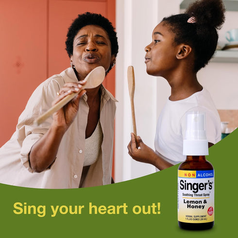 Herbs Etc. Singer's Saving Grace Lemon & Honey, Herbal Remedy Spray, 1 fl oz, Throat Relief