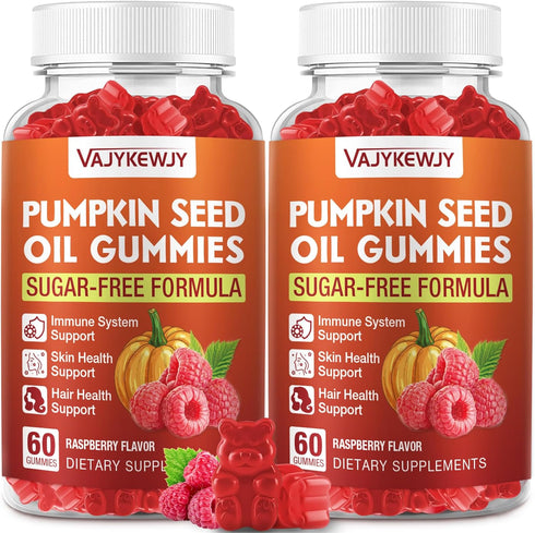 VAJYKEWJY Pumpkin Seed Oil & Saw Palmetto Gummies - Hair Growth & Skin