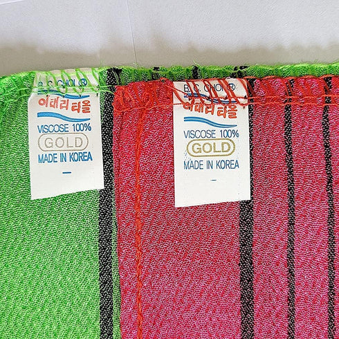 Korean Bath Exfoliating Washcloth - 8 Pcs Body Scrub Towel in Red and Green, Small Size GOLDSANGSA