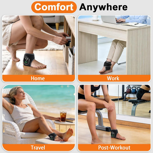 VIYACHY 4 3 Foot and Ankle Massager for Pain Relief, Cordless Ankle Heating Pad Foot Renew Massager with Heat, Heat