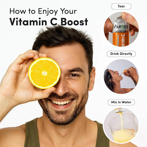 Immune 3000 10 Packets, Aurora Nutrascience Liposomal Liquid Vitamin C - Healthy Support Supplement for Adults, Sugar