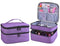 Nail Polish Organizer, Holds 30 Bottles, Double-layer Carrying Case with Handle (Purple)