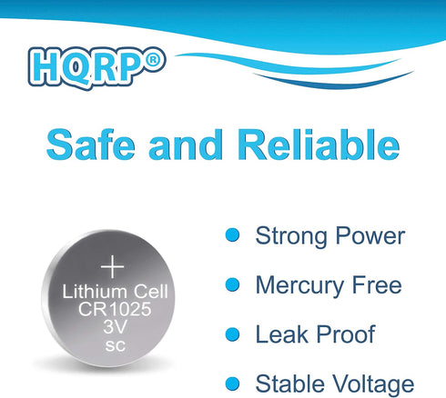HQRP 5-Pack CR1025 3V Lithium Coin Cell Battery Compatible with TIMEX Indiglo Watches