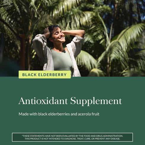 Immune 60 (30 Gaia Herbs Black Elderberry - Daily Support Supplement to Help Support Wellness - with Black Elderberries