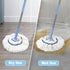 Self Wringing Twist Mop for Floor Cleaning, 18-inch Wide Microfiber Mop, 55 Inches Long Handle, Blue