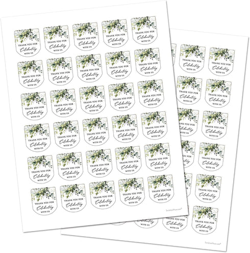 InvitationHouse Set 60 Hand Sanitizer Labels Thank You Wedding Favor Stickers - of (Thank You for Celebrating)
