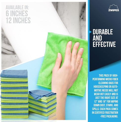 Zwipes (36 Pack) Microfiber Cleaning Cloths Assorted Color