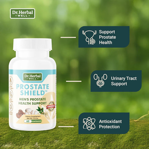Immune-Boosting 100% DR. HERBAL WELL Prostate Shield Clinically Tested Natural No Added Vitamins Minerals or Sugar