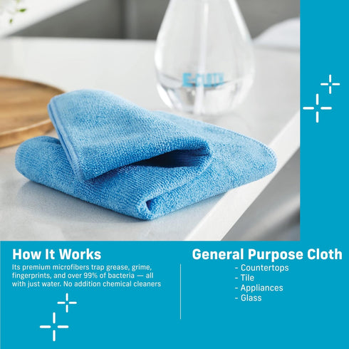 E-Cloth Microfiber Cloth, World's Leading Premium Microfiber Cleaning Cloth, Twice as Durable as Competition, 1 Year Guarantee, Ideal for Kitchen, Countertops, Sinks, and Bathrooms, Orange, 1 Pack by E-Cloth