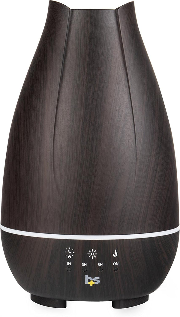 HealthSmart Essential Oil Diffuser, Cool Mist Humidifier with 500ML Tank, Adjustable Timer, 7 LED Light Colors