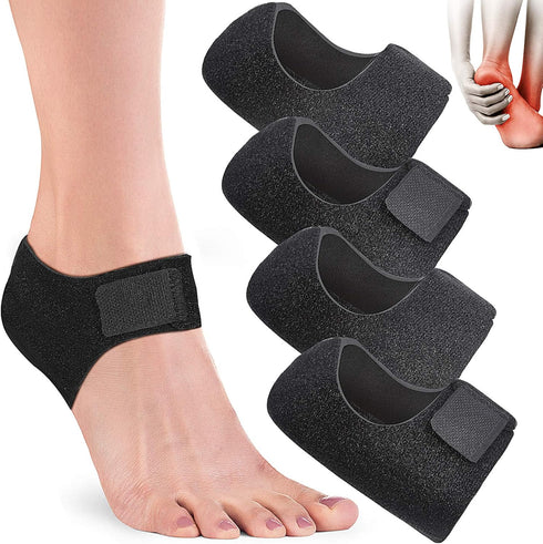 4 Pieces Heel Cushions Protectors - Plantar Fasciitis Heel Pads, Adjustable Breathable Support for Heel Pain Relief