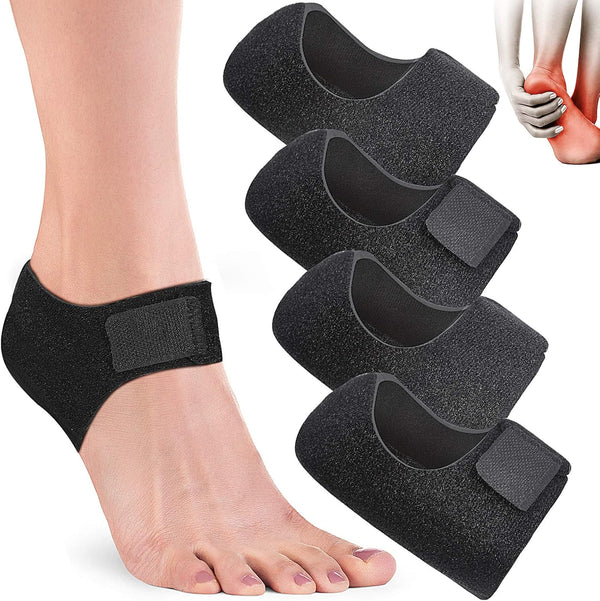 4 Pieces Heel Cushions Protectors - Plantar Fasciitis Heel Pads, Adjustable Breathable Support for Heel Pain Relief