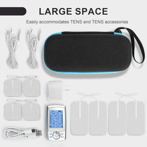 Hard Travel Case for TENS Unit and Electrode Pads, Portable Shockproof Waterproof Carrying Case for TENS Devices (Case