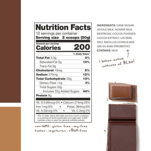 Skratch Labs Post Workout Recovery Drink Mix with Chocolate, 21.2 oz, 12 Servings, Gluten Free, Kosher, Vegetarian