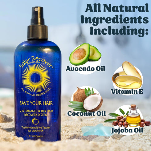 Solar Recover All Natural Hair Conditioner for Sun Damaged Hair - Leave-In Spray (8 oz)
