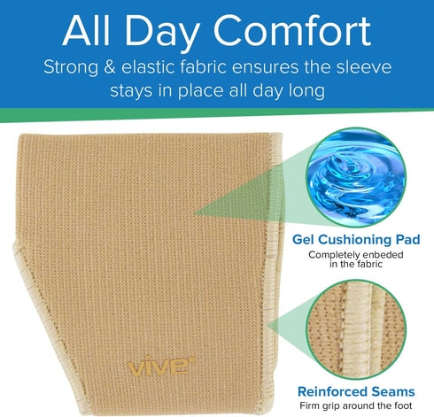 ViveSole Metatarsal Foot Pad (4 Pcs) - Cushions for Metatarsalgia Pain Relief, Forefoot Sleeve with Gel Insert