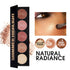 Highlighter Powder Palette, Makeup Palette for Facial Bronzers Illuminator, Waterproof Long Lasting (5 Color, 1 Count)