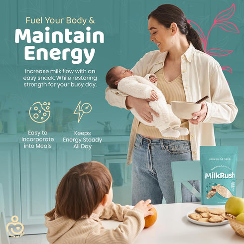 Proseed Power Of Seed 3, 12oz Milkrush Lactation Support for Breastfeeding-Oats Seeds & Almond Lactation Drink Mix