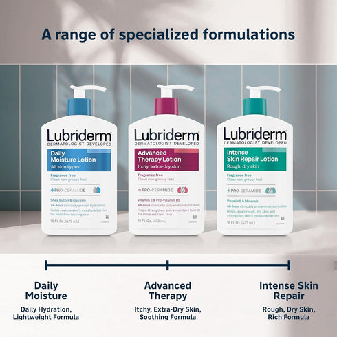 Lubriderm Advanced Therapy Fragrance-Free Moisturizing Hand & Body Lotion, 6 fl. oz