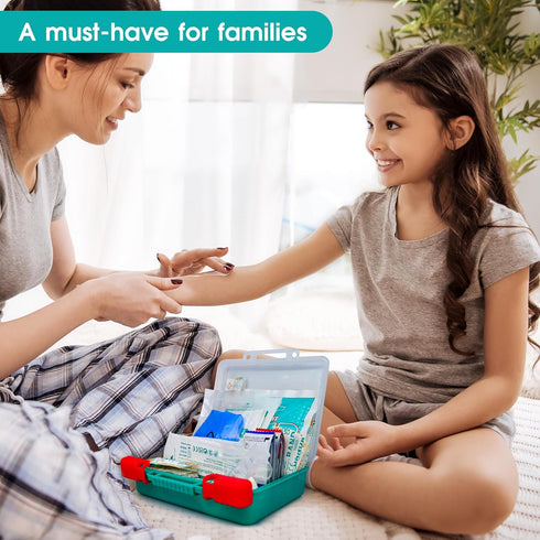 General Medi 110 Pieces Small First Aid Kit - Hard Case First Aid Box for Travel, Home, Office, Camping