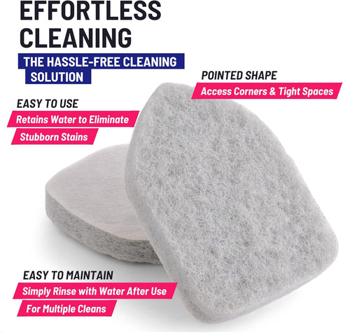 Replacement Scrubber Sponge Head for Extendable Tub Tile Shower Scrubber, Non-Scratch (2X Scrubber Sponge Gray)
