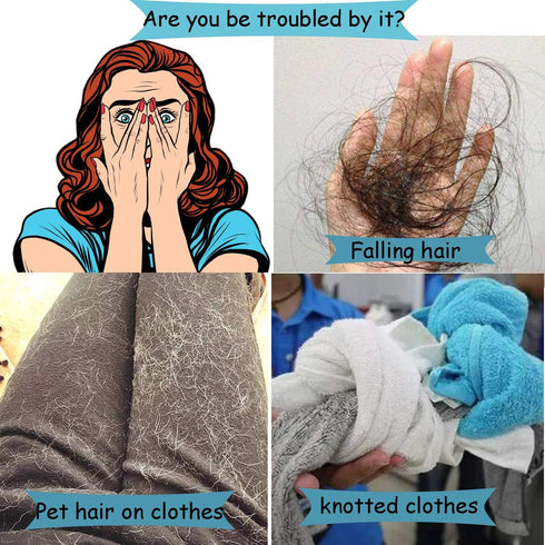 Pet Hair Remover for Laundry - Non-Toxic Reusable Dryer Balls to Remove Long Hair from Dogs and Cats