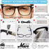 MARE AZZURO Oversized Blue Light Blocking Reading Glasses for Men, Computer Reader 0 1.0-6.0 (Black, 125)