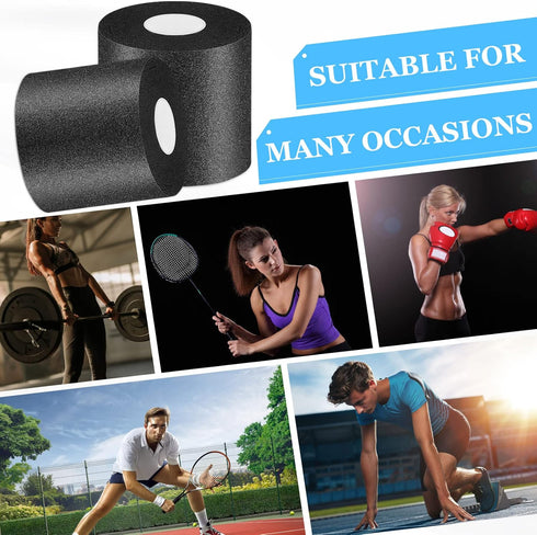 30 Yards Athletic Foam Underwrap Tape, Pre-wrap Bandage for Wrists, Elbows, Knees, Ankles, Hair, 2.76 Inches (Black)