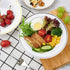 JOLLY PARTY 50 Plastic Bowls with Silver Rim - 12oz Disposable Soup Bowls for Christmas Thanksgiving Party