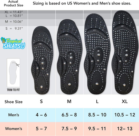 Daiwa Felicity Magnetic Insoles for Men & Women - Orthopedic Acupressure Shoe Inserts for Foot Health, Reflexology