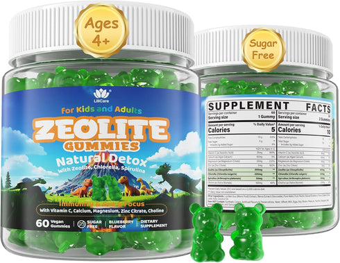 Zeolite Gummies for Kids & Adults, Sugar Free Zeolite Detox Supplements w/