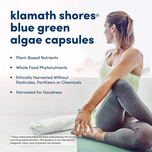 American Health Klamath Shores Blue Green Algae Capsules, 120 Total Servings, Pesticide-Free