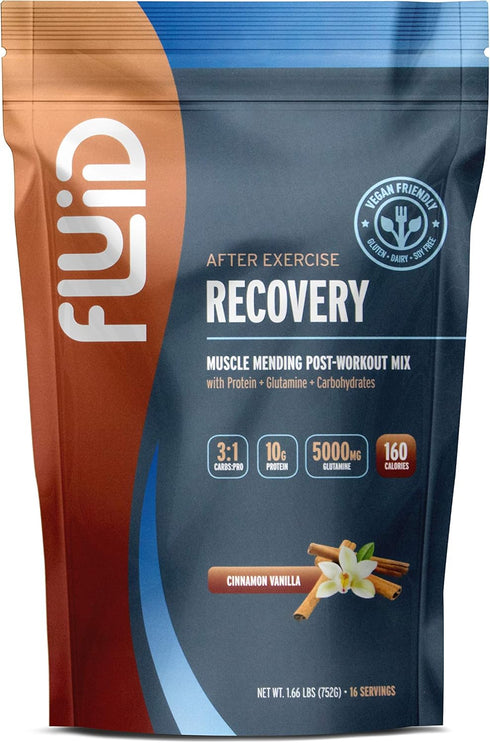 Fluid Recovery Post-Workout Drink Mix, Pea Protein, L-Glutamine, All Natural Ingredients, Gluten-Free