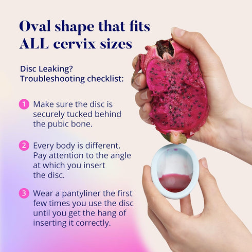 Menstrual Disc Reusable, Silicone Menstrual Disc, Comfortable Period Disc, Easy to Use & Extract, Simple to Clean