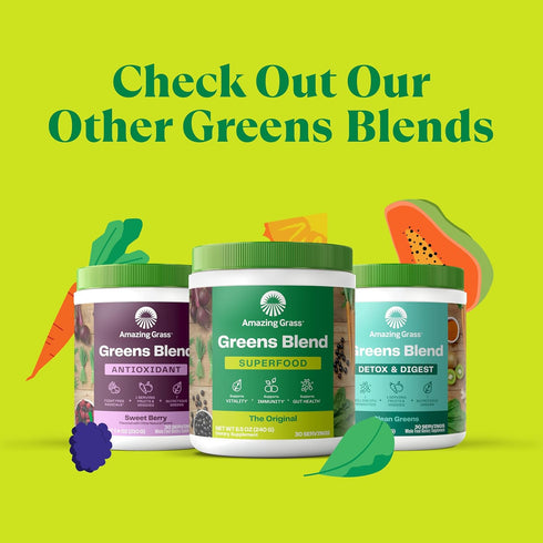Amazing Grass Kidz Superfood: Organic Greens, Fruits, Veggies, Beet Root Powder & Probiotics, Berry Blast, 30 Servings