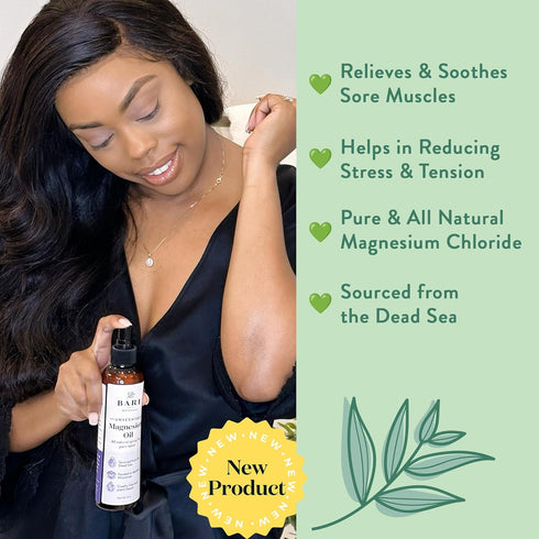 Bare Botanics 4oz Topical Magnesium Spray | Pure Magnesium Oil Spray for Soothing Sore Muscles | Magnesium Chloride Spray for Sleeping & Magnesium Body Spray for Recovery