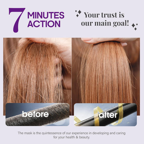Hydrating Hair Mask for Damaged Hair, 10 FL OZ, Keratin Hair Mask with Biotin, Argan & Coconut Oil, Sulfate Free