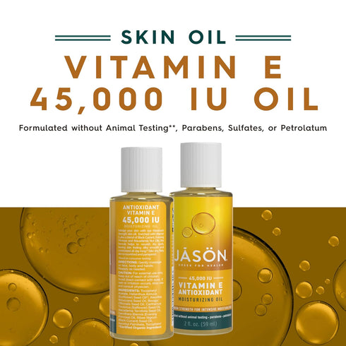 JASON Vitamin E Moisturizing Oil, 45,000 IU, Maximum Strength, 2 Fluid Ounces