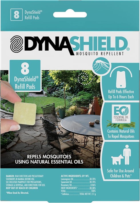 DynaTrap DS1000R8SR DynaShield Repellent, 8 Pack Refill Pads, White