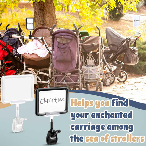 2 Sets 2 20 2 Stroller Name Tag Identifier Marker Parking Place Stroller Sign Finder Clip Including Tag White Sheets