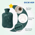 Hot Water Bottle with Soft Cover, 2L for Menstrual Cramps, Neck and Shoulder Pain Relief, Green