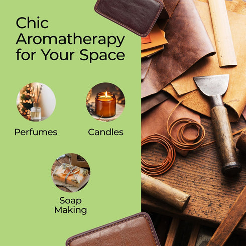 Good Essential Professional Leather Fragrance Oil for Diffuser, Candle Warmer, Wax Melts - 1 fl oz