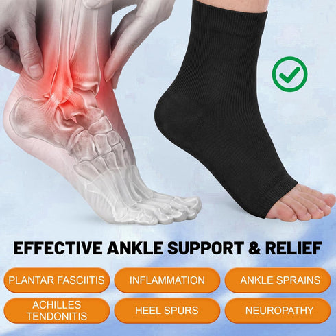Twistover 24 Pairs Ankle Brace Compression Socks Plantar Fasciitis Socks Ankle Brace Compression Sleeve for Men