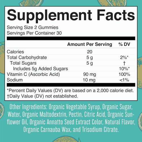 MaryRuth Organics Kids Vitamin C Gummies - Supplement for Immune Support & Overall Health - Vegan, Non-GMO, 60 Servings