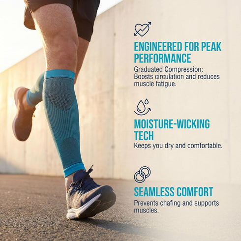 KEKING Calf Compression Sleeves for Men Women, Leg Compression Sleeves, Footless Compression Socks for Running, Shin