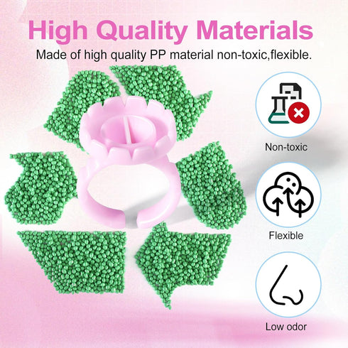 NXJ INFILILA 100PCS Disposable Plastic Glue Rings for Eyelash Extensions, Nail Art Tattoo Holder, Blossom Smart Cups