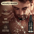 POP MODERN.C Beard Grooming Kit - 6pcs Beard Wash Shampoo, Beard Oil, Beard Balm, Comb, Brush, Scissors, Best Gift for