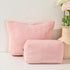 Large Corduroy Pink Makeup Bag, 2 Pieces Canvas Travel Toiletry Organizer, Cute Aesthetic Storage Bag for Women