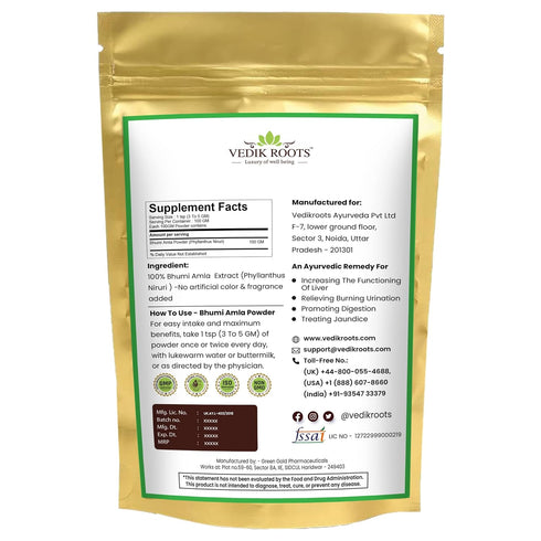 Organic Bhumi Amla Powder - Rich in Antioxidant Vitamin C - Supports healthy immune function 100Gm (Pack of 1)