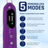 Purple Electric Toothbrush with Travel Case & 4 Vibrating German Pedex Bristle Brush Heads- 5 Modes, Rechargeable Power Sonic Toothbrush for Kids & Adults - Wireless Charging, Lasts 90 Days